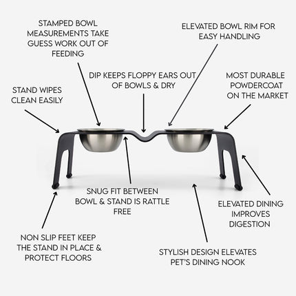 ŌHOPE elevated bowl duo - Black ®