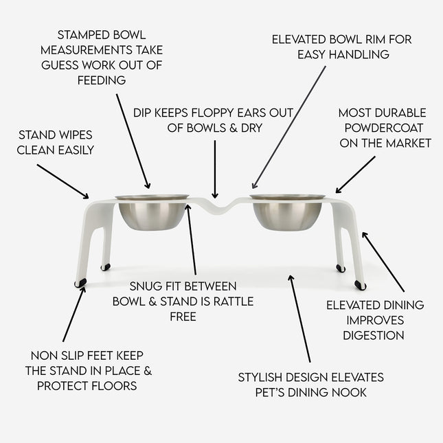ŌHOPE elevated pet bowl duo - Small Silver ® (Copy)