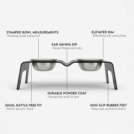 ŌHOPE elevated pet bowl duo - Black ®