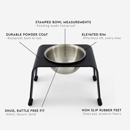 ŌHOPE elevated pet bowl - Small Black ®