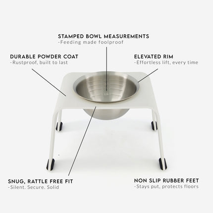 ŌHOPE elevated pet bowl - Small White ®