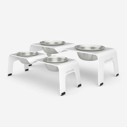 ŌHOPE elevated pet bowl duo - White ®